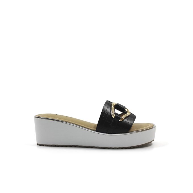 Sandalias Dorsum Negro Via Uno Ego